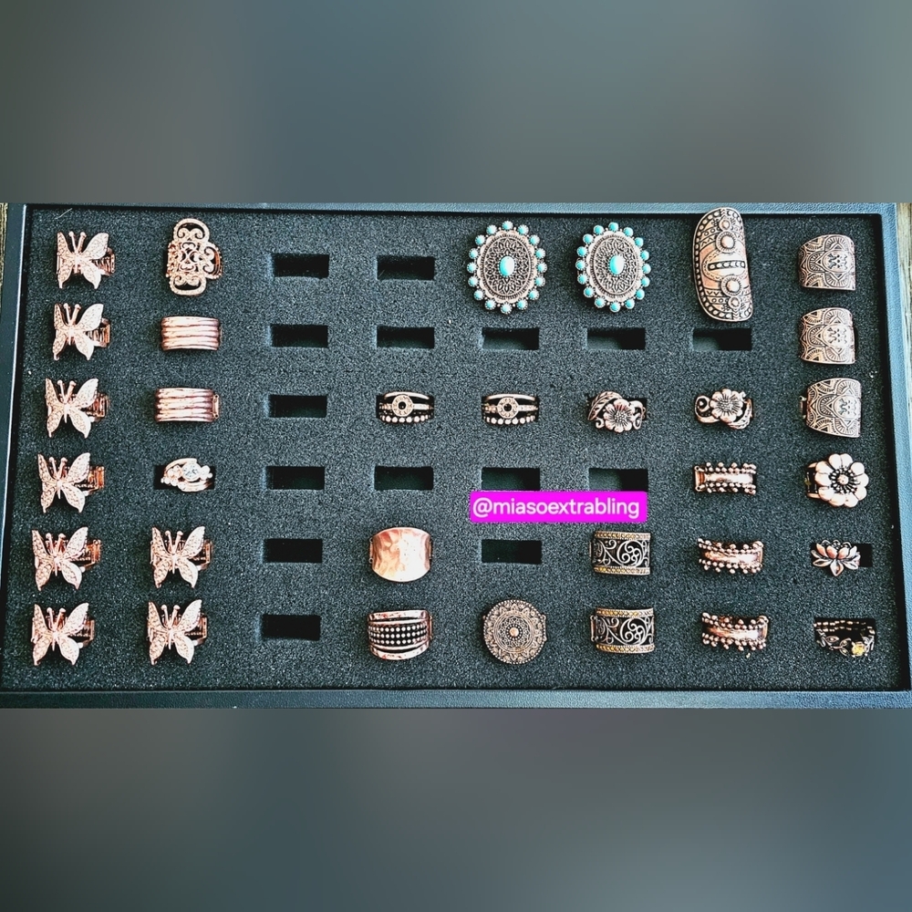 Elegant Copper 33 Pcs Paparazzi Accessories Rings Set